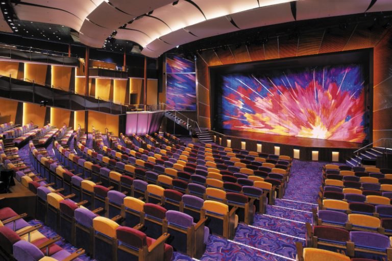 Onboard or on board, theatre, theater, Radiance class, BR, Brilliance of the Seas?
