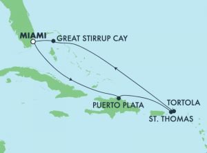 7-night Caribbean cruise itinerary