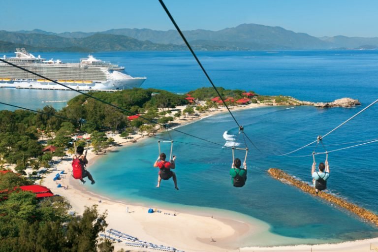 Labadee?, Shore, Outside, Caribbean, Port of Call, Private Destination, Shore Excursion, Sport Activity, Zip Line, Aerial, Beach, Allure of the Seas?, AL, Oasis Class